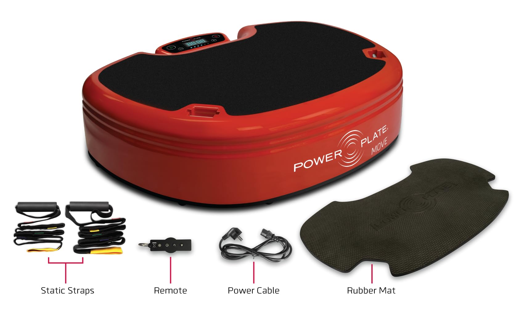 Máquina de exercício com placa vibratória Move, vermelha